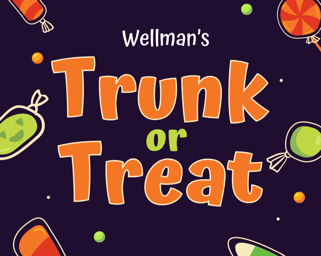 trick or treat in wellman logo